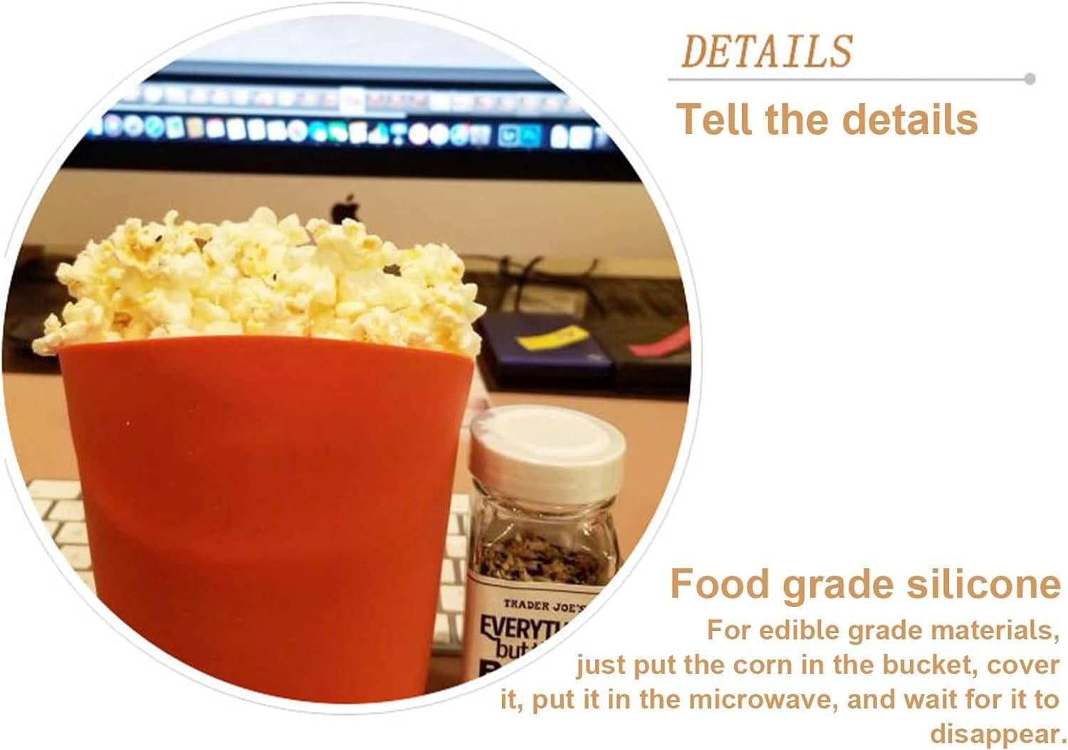 Popcorn Bowl, Microwave Popcorn Maker Bowl, Silicone Microwave Popcorn Popper with Lid, Collapsible Microwavable Bowl, No Oil Popcorn Maker, for Perfect, Fluffy Popcorn in Just Minutes Popcorn Bowl, Microwave Popcorn Maker Bowl, Silicone Microwave Popcorn Popper with Lid, Collapsible Microwavable Bowl, No Oil Popcorn Maker, for Perfect, Fluffy Popcorn in Just Minutes