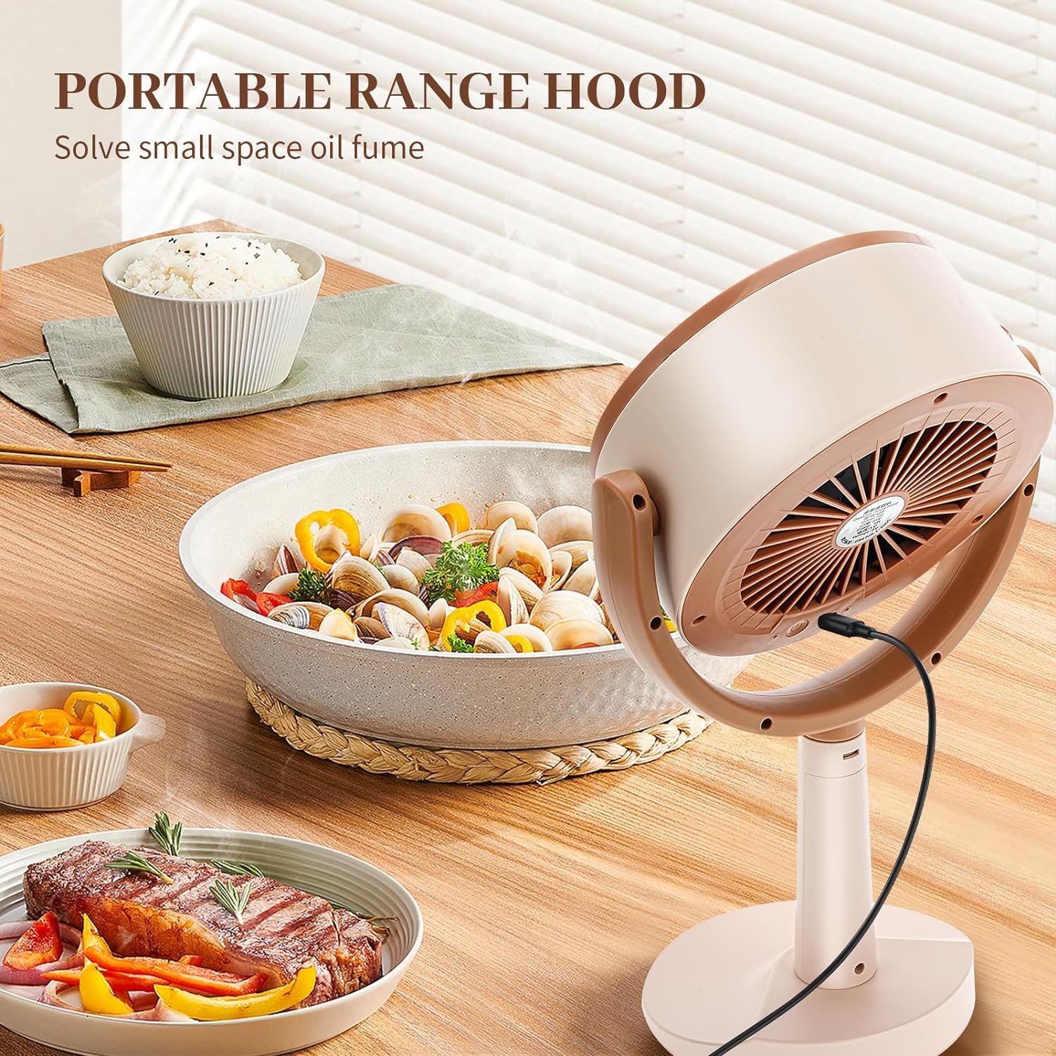 Portable Range Hood for Cooking, Jhua Desktop Range Hood with 2 Speeds Adjustment, 2 Detachable Filter, Hanging Mini Range Hoods Kitchen Exhaust Fan Filtering Fumes for Indoor BBQ, Hot Pot, RV Kitchen Portable Range Hood for Cooking, Jhua Desktop Range Hood with 2 Speeds Adjustment, 2 Detachable Filter, Hanging Mini Range Hoods Kitchen Exhaust Fan Filtering Fumes for Indoor BBQ, Hot Pot, RV Kitchen