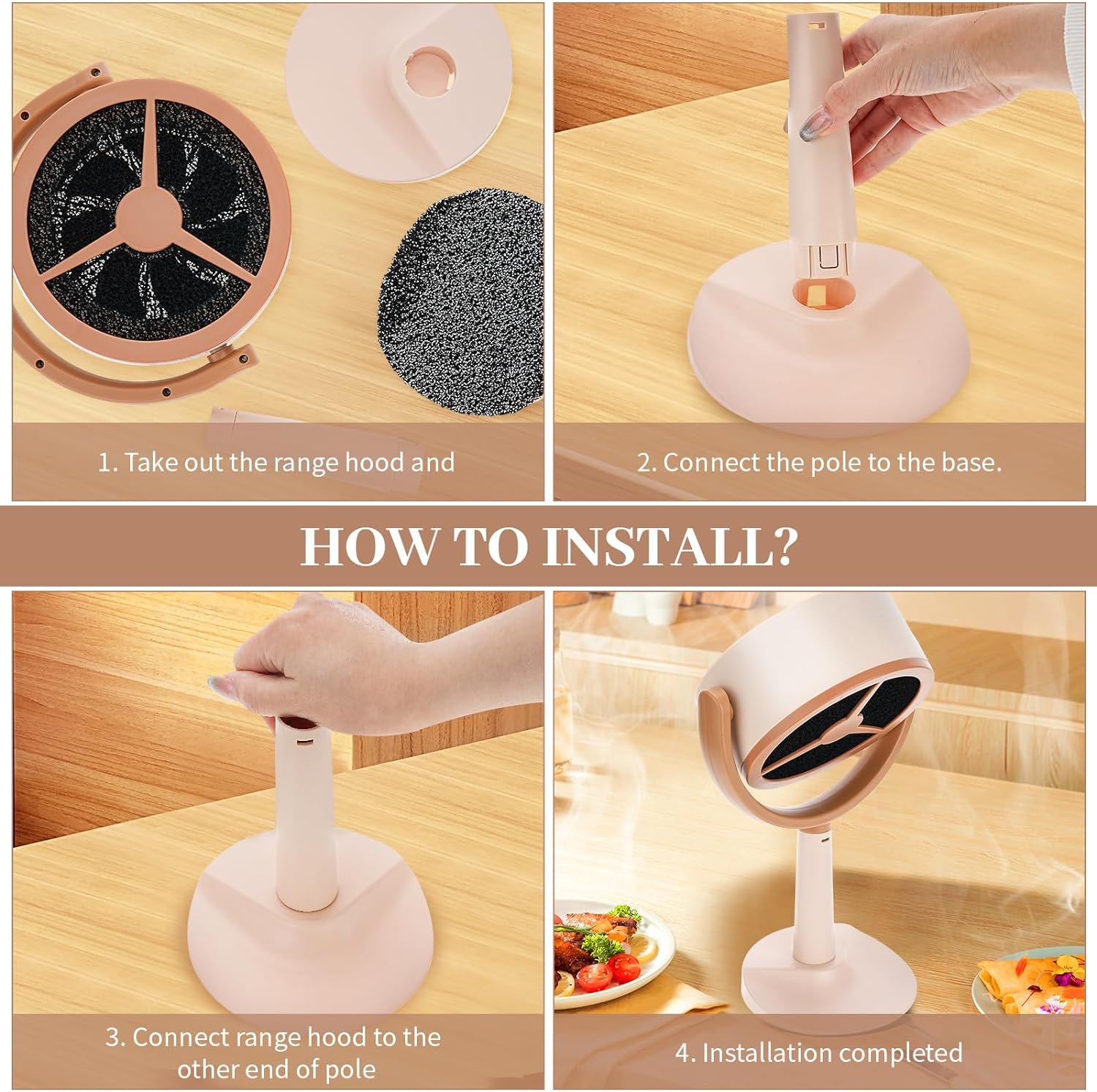 Portable Range Hood for Cooking, Jhua Desktop Range Hood with 2 Speeds Adjustment, 2 Detachable Filter, Hanging Mini Range Hoods Kitchen Exhaust Fan Filtering Fumes for Indoor BBQ, Hot Pot, RV Kitchen Portable Range Hood for Cooking, Jhua Desktop Range Hood with 2 Speeds Adjustment, 2 Detachable Filter, Hanging Mini Range Hoods Kitchen Exhaust Fan Filtering Fumes for Indoor BBQ, Hot Pot, RV Kitchen