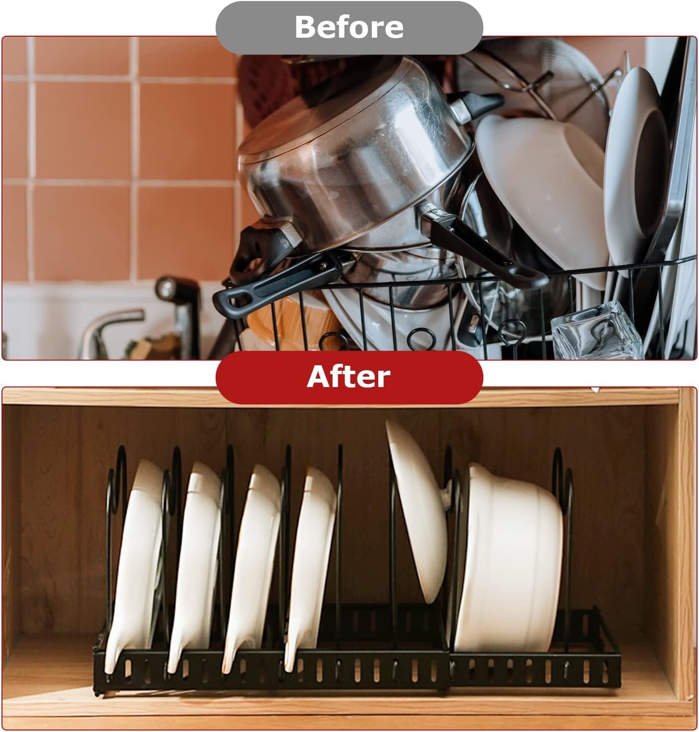 pot-organizer-rack-expandable-pot-lid-organizer-holder-with-10-adjustable-compartment-for-kitchen-cabinet-cookware-bakin - Cooking Appliance World