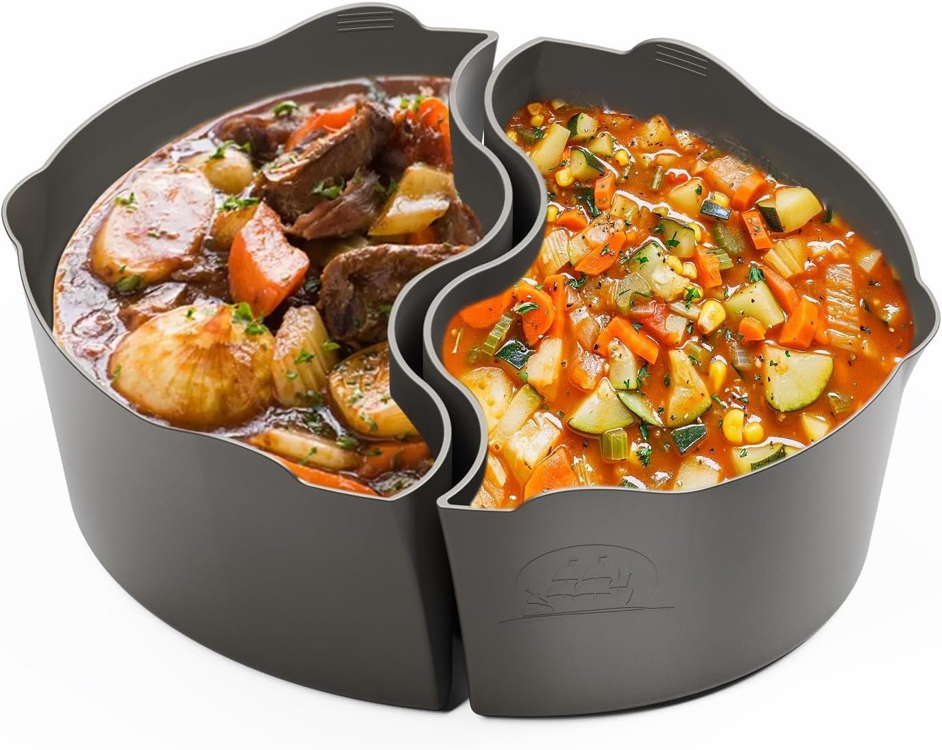 PotDivider 6QT Slow Cooker Divider Reusable Two-in-One Cooking Liners - Leakproof and Dishwasher Safe