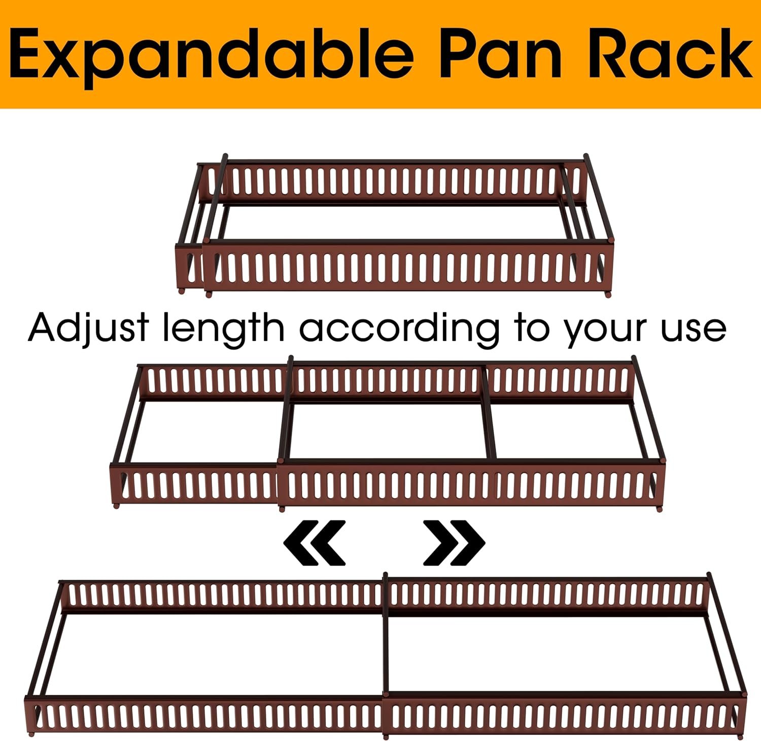 Pots and Pans Organizer, Expandable Kitchen Organizer Rack Holder with 11 Dividers - Under Cabinet Storage for Pots, Pans, Lids, Bakeware