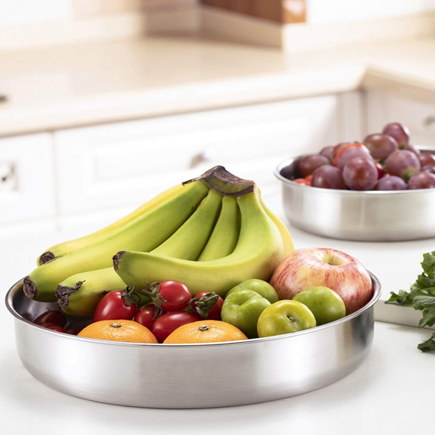 PP CHEF 8 Inch Cake Pan Set, 3 Pcs Round Baking Pans Stainless Steel Layer Birthday Wedding Cake Pans, Fit Oven/Pots/Pressure Cooker, Non Toxic  Heavy Duty, Dishwasher Safe