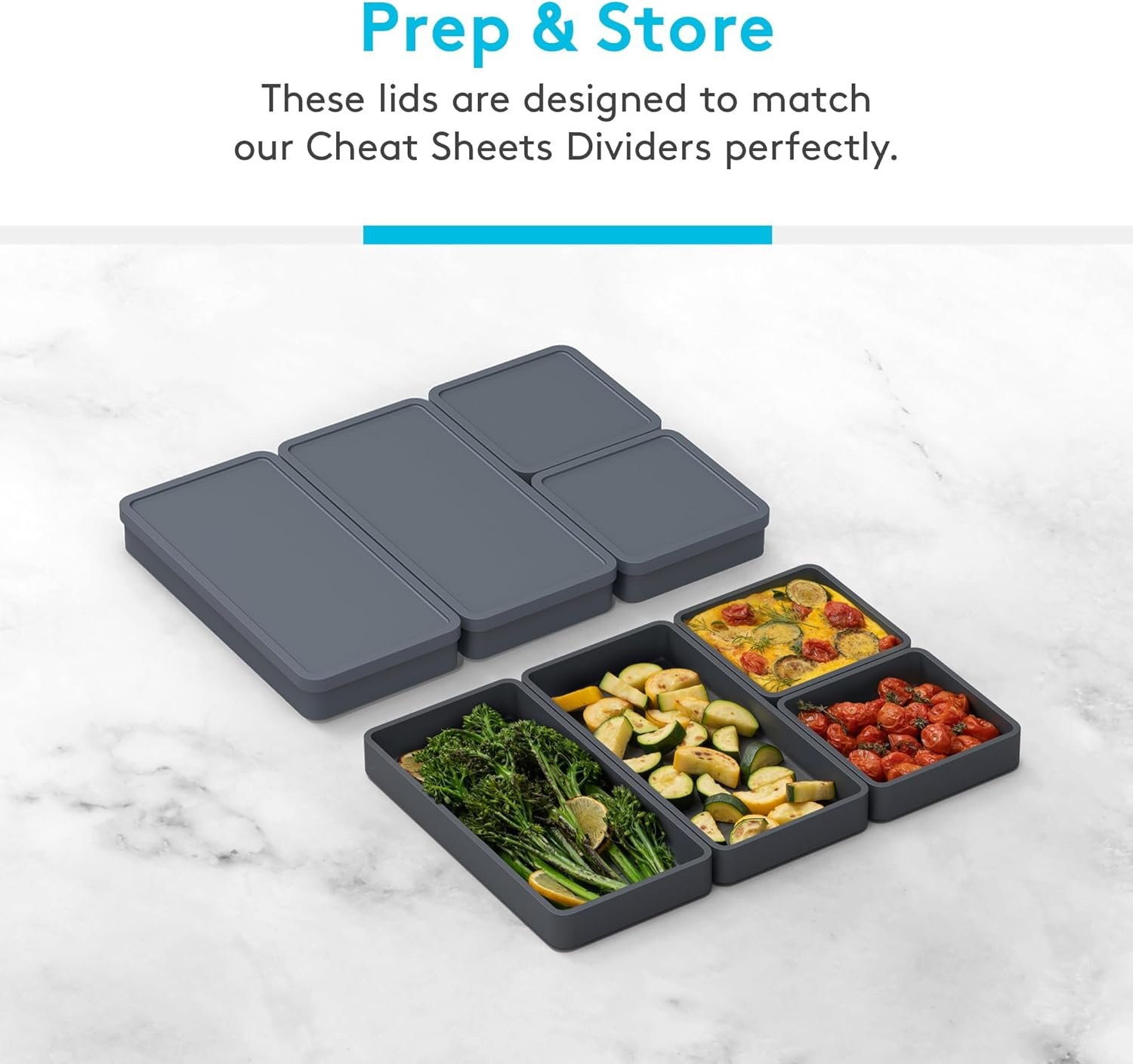 Prepd Cheat Sheets - Original Sheet Pan Dividers For Oven Cooking  Meal Prep - Nonstick, Oven Safe  Freezer-Friendly - 4 Cheat Sheets Silicone Baking Trays