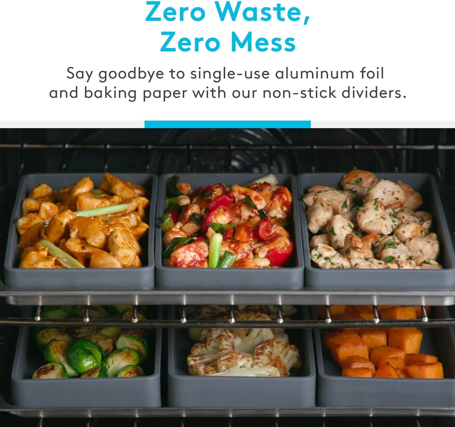 Prepd Cheat Sheets - Original Sheet Pan Dividers For Oven Cooking  Meal Prep - Nonstick, Oven Safe  Freezer-Friendly - 4 Cheat Sheets Silicone Baking Trays