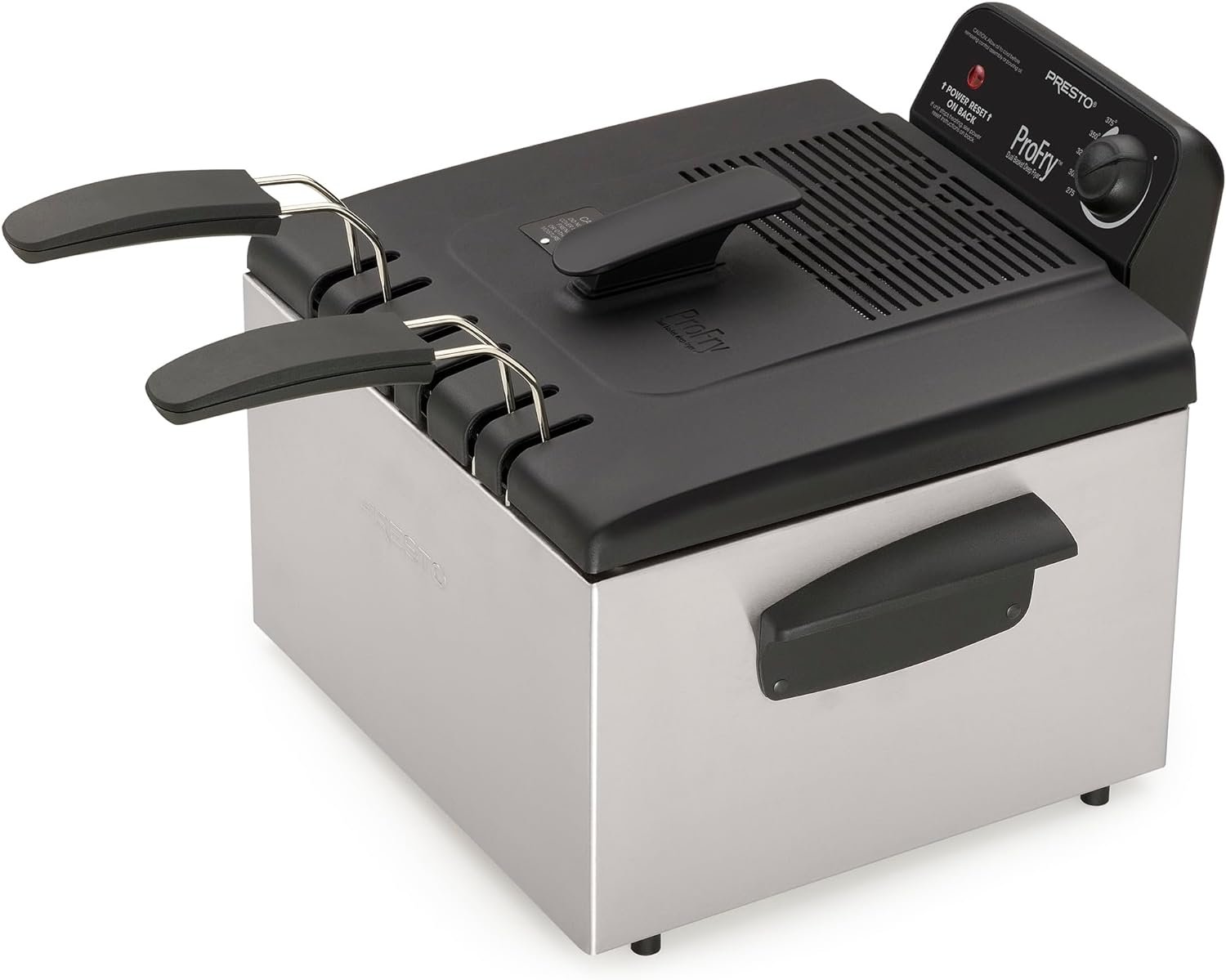 Presto 05466 Stainless Steel Dual Basket Pro Fry Immersion Element Deep Fryer Presto 05466 Stainless Steel Dual Basket Pro Fry Immersion Element Deep Fryer