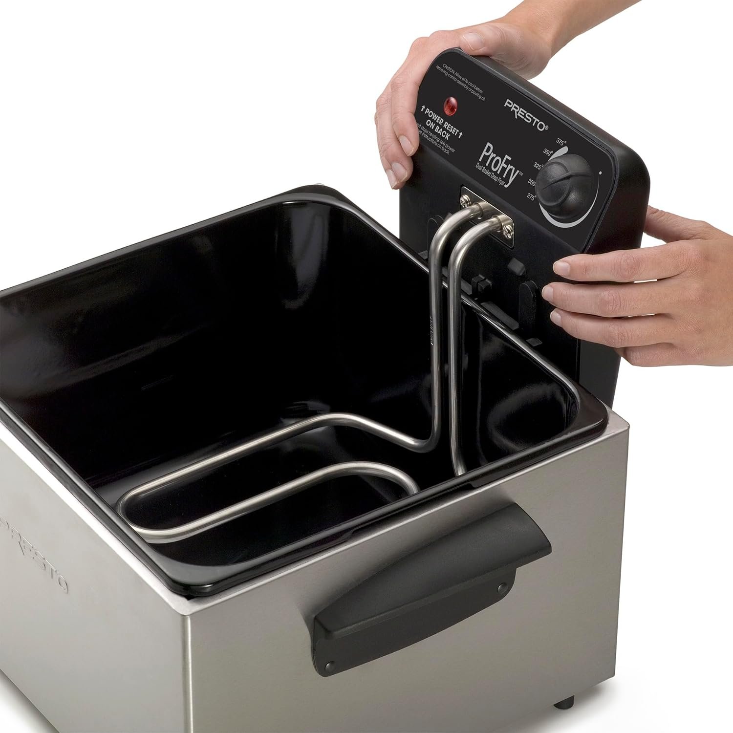 Presto 05466 Stainless Steel Dual Basket Pro Fry Immersion Element Deep Fryer Presto 05466 Stainless Steel Dual Basket Pro Fry Immersion Element Deep Fryer