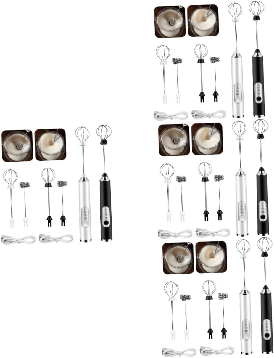 PRETYZOOM 2pcs Electric Mixer Mini Blender Auto Hand Whisk Pastry Dough Manual Blender Handle Foam Hand Held Mixer
