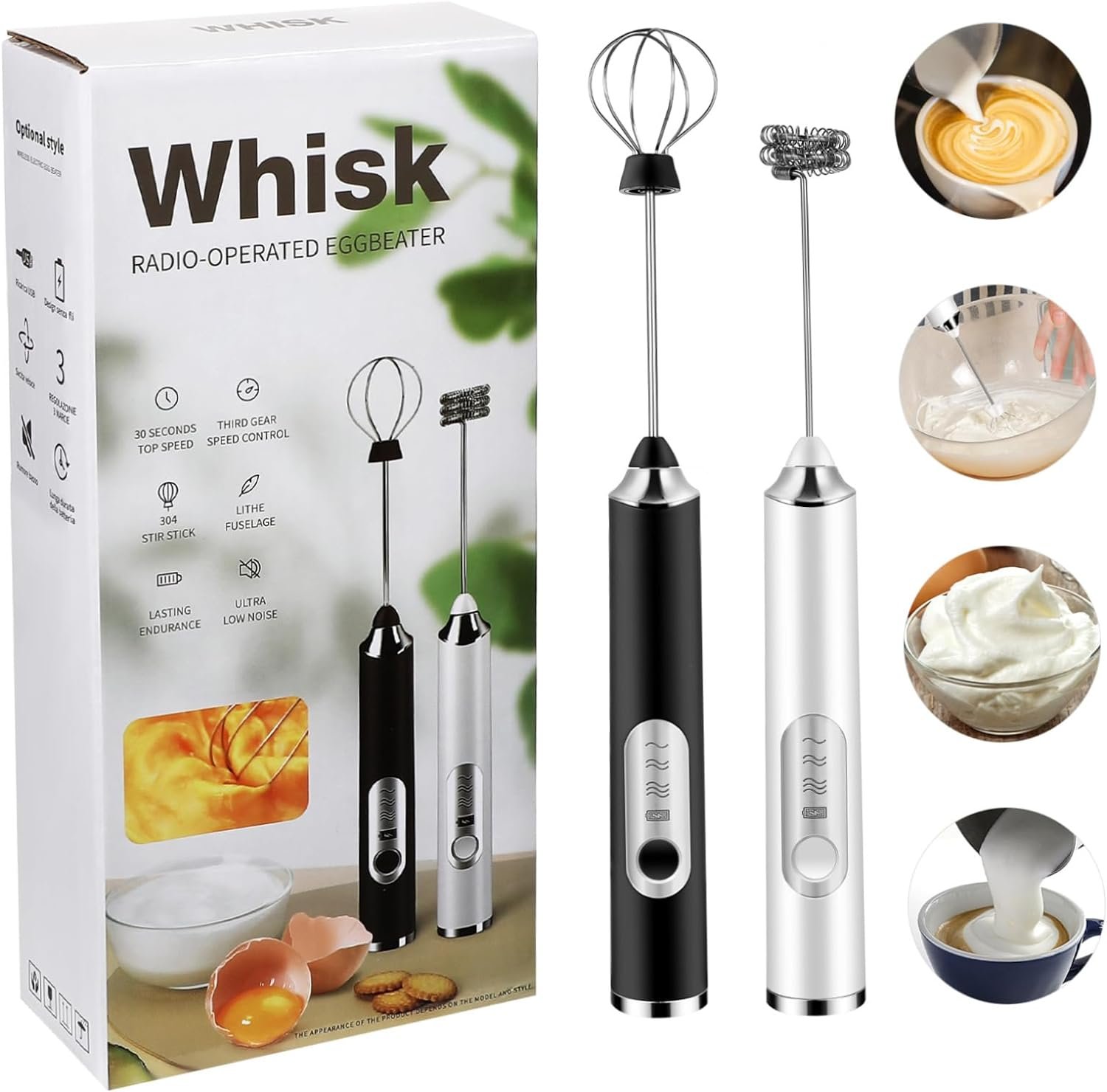 pretyzoom-2pcs-electric-mixer-mini-blender-auto-hand-whisk-pastry-dough-manual-blender-handle-foam-hand-held-mixer - Cooking Appliance World