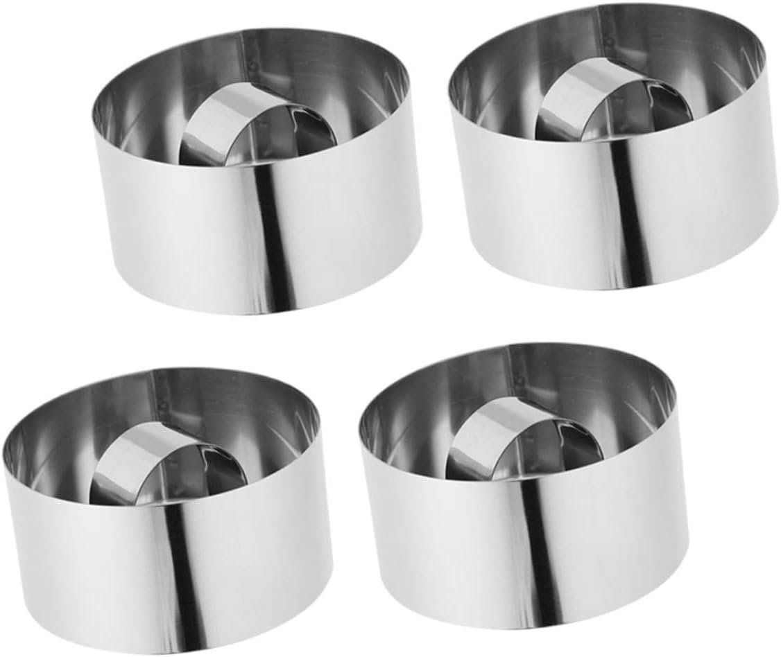 PRETYZOOM 4pcs Stainless Steel Mousse Mold Tart Ring Cake Pops Mold Pastry Molds Cookie Mold Mousse Diy Molds Round Shaped Molds Bread Mold Molde Para Pastel Cupcake Slicer Metal PRETYZOOM 4pcs Stainless Steel Mousse Mold Tart Ring Cake Pops Mold Pastry Molds Cookie Mold Mousse Diy Molds Round Shaped Molds Bread Mold Molde Para Pastel Cupcake Slicer Metal