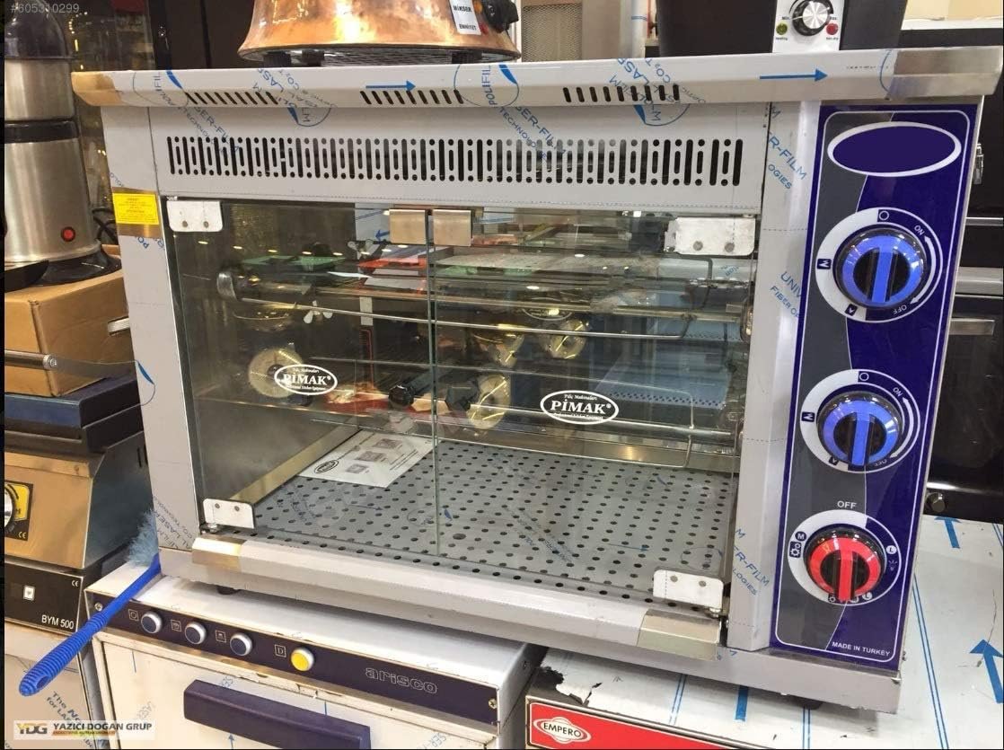 PROFESSIONAL Commercial Kitchen Equipment NATURAL GAS Countertop 9-Chicken Capacity Bird Turkey Chicken Rotisserie Roaster Oven Grill Machine