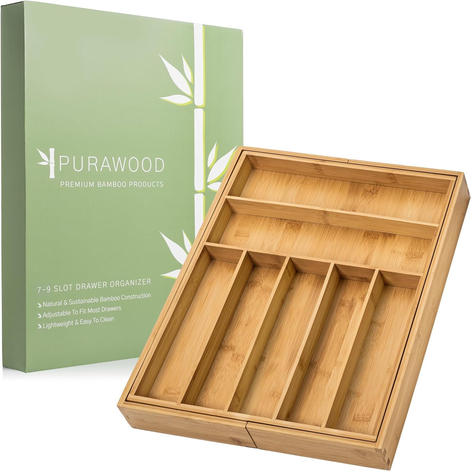 purawood-large-premium-bamboo-silverware-organizer-expandable-drawer-organizer-utensil-organizer-175x1975-cutlery-tray-w - Cooking Appliance World