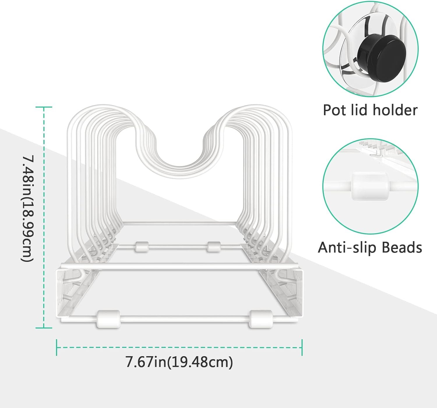 Puricon Expandable Pot and Pan Organizer for Cabinet with 10 Dividers, Adjustable Pots and Pans Organizer Rack Pan Lid Cookware Bakeware Baking Storage Holder for Kitchen Countertop Pantry -Bronze