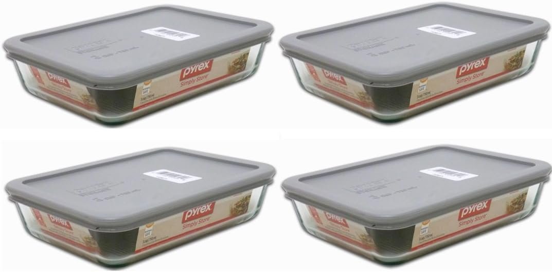 pyrex-3-cup-rectangle-food-storage-pack-of-4-containers - Cooking Appliance World