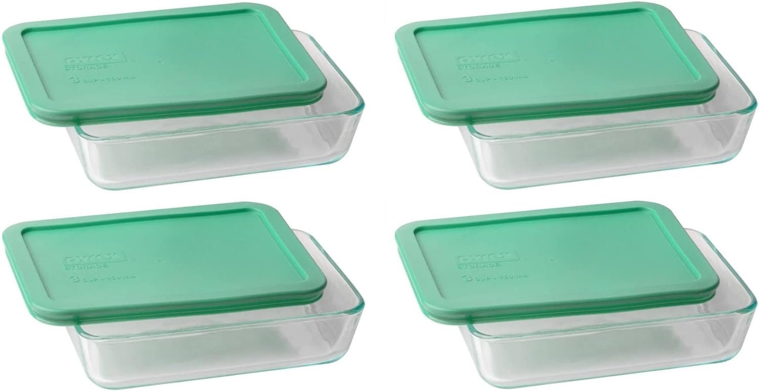 Pyrex 3-Cup Rectangle Food Storage (Pack of 4 Containers)