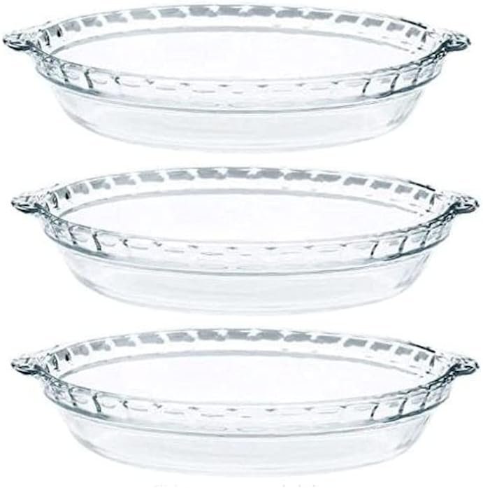 Pyrex - Glass Pie Plates - 3 Pack (9.5 inchex x 1.5 inches)