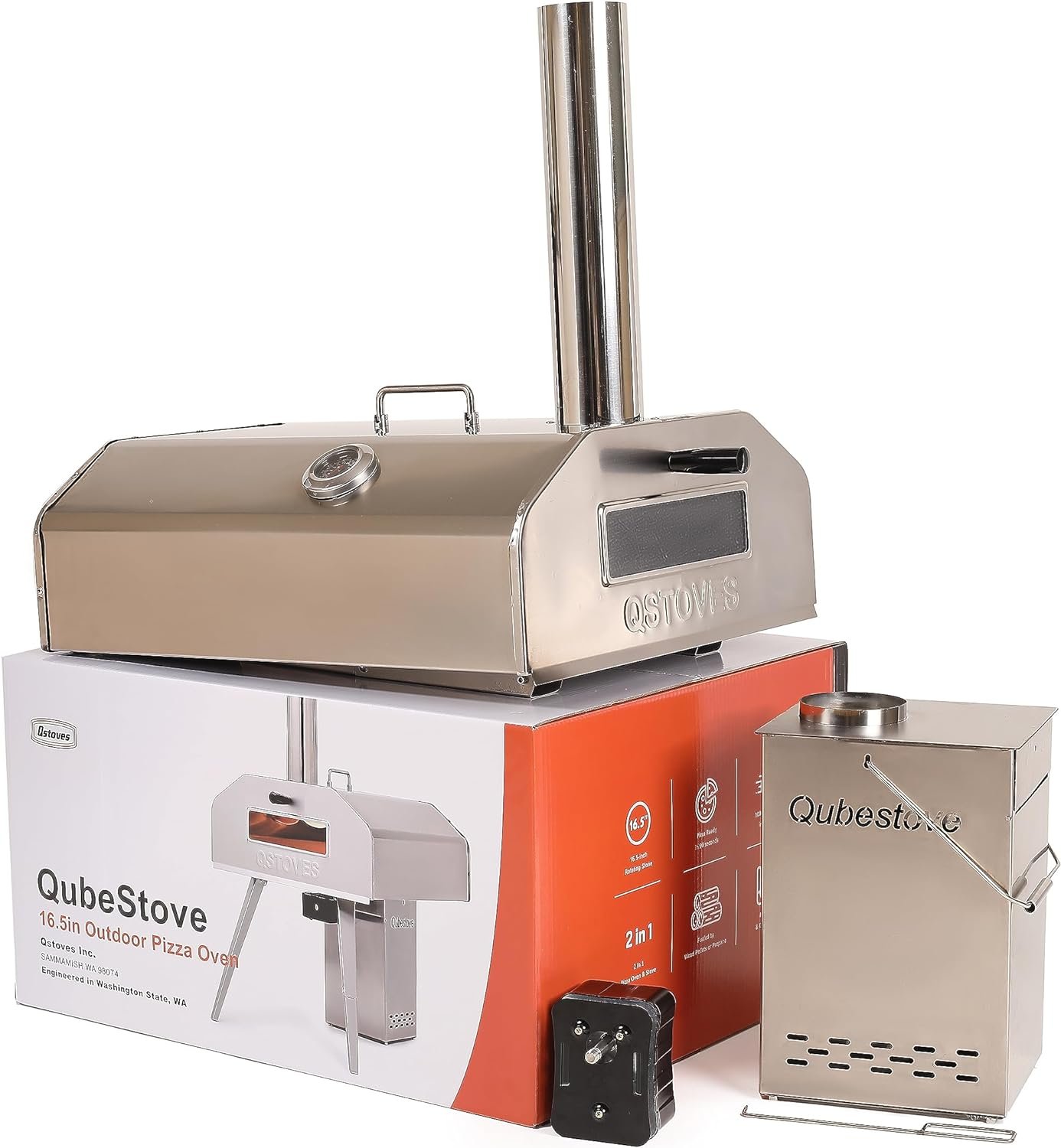 Q-Stoves 12 Wood Pellet Pizza Oven, 2-in-1 Outdoor Pizza Oven with MANUAL Rotating Pizza Stone, Portable, Removable Top as Torch for Heater or Stove Q-Stoves 12 Wood Pellet Pizza Oven, 2-in-1 Outdoor Pizza Oven with MANUAL Rotating Pizza Stone, Portable, Removable Top as Torch for Heater or Stove