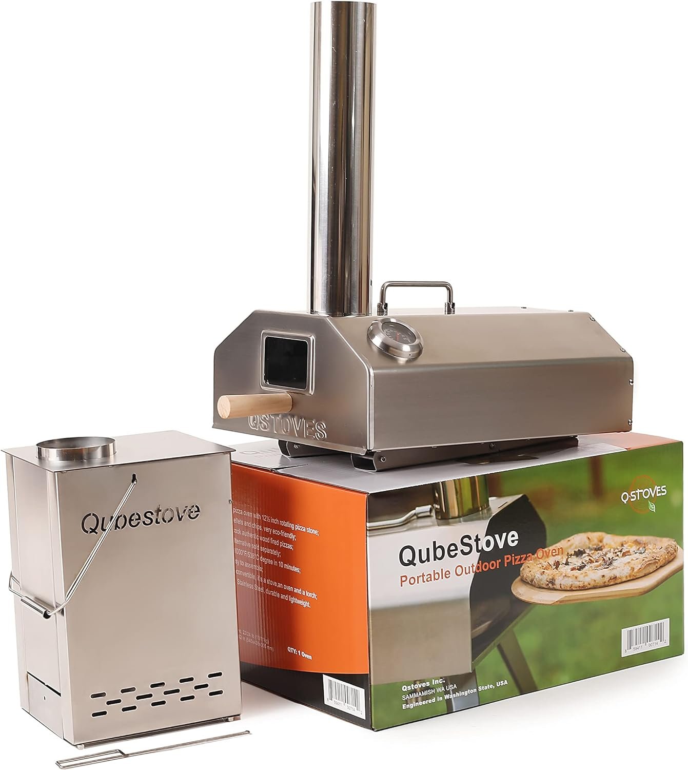 Q-Stoves 12 Wood Pellet Pizza Oven, 2-in-1 Outdoor Pizza Oven with MANUAL Rotating Pizza Stone, Portable, Removable Top as Torch for Heater or Stove Q-Stoves 12 Wood Pellet Pizza Oven, 2-in-1 Outdoor Pizza Oven with MANUAL Rotating Pizza Stone, Portable, Removable Top as Torch for Heater or Stove