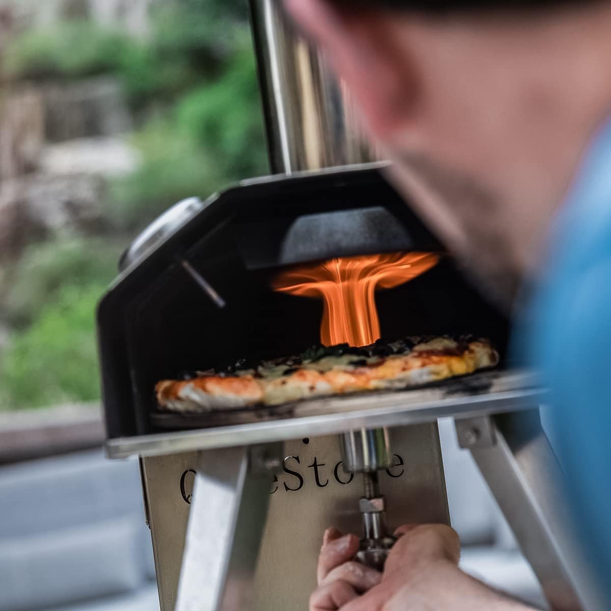 Q-Stoves 12 Wood Pellet Pizza Oven, 2-in-1 Outdoor Pizza Oven with MANUAL Rotating Pizza Stone, Portable, Removable Top as Torch for Heater or Stove Q-Stoves 12 Wood Pellet Pizza Oven, 2-in-1 Outdoor Pizza Oven with MANUAL Rotating Pizza Stone, Portable, Removable Top as Torch for Heater or Stove