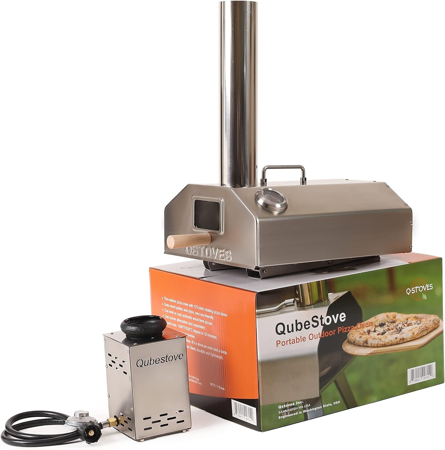 Q-Stoves 12 Wood Pellet Pizza Oven, 2-in-1 Outdoor Pizza Oven with MANUAL Rotating Pizza Stone, Portable, Removable Top as Torch for Heater or Stove Q-Stoves 12 Wood Pellet Pizza Oven, 2-in-1 Outdoor Pizza Oven with MANUAL Rotating Pizza Stone, Portable, Removable Top as Torch for Heater or Stove