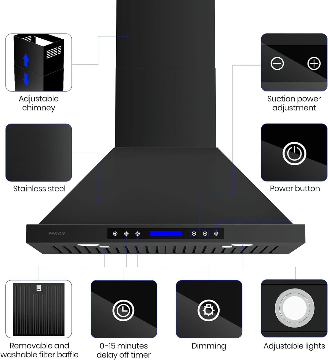 EKON NAP02 Black 900CFM Range Hood Review post thumbnail image