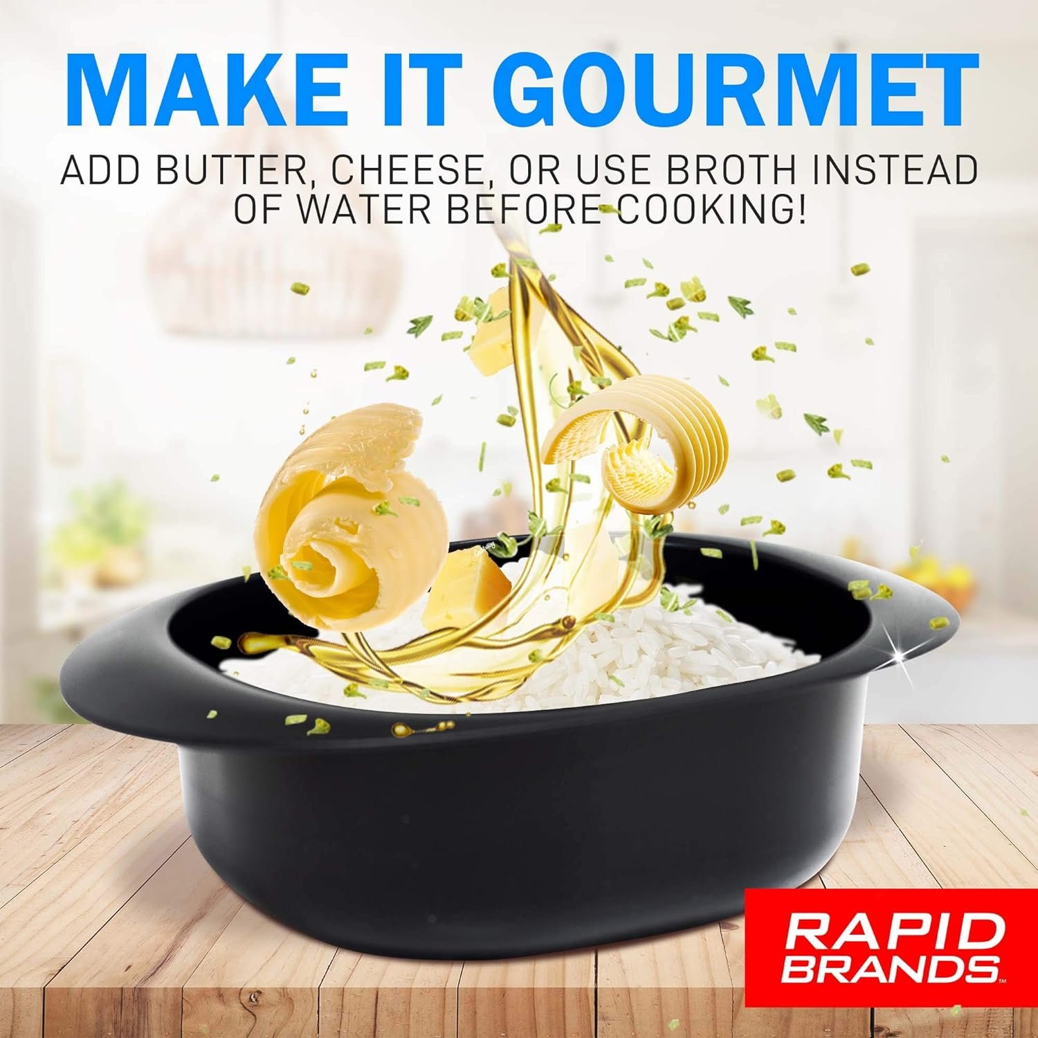 Rapid Rice Cooker | Microwave Rice Blends in Less Than 3 Minutes | Perfect for Dorm, Small Kitchen, or Office | Dishwasher-Safe, Microwaveable,  BPA-Free (Black, 2 Pack) Rapid Rice Cooker | Microwave Rice Blends in Less Than 3 Minutes | Perfect for Dorm, Small Kitchen, or Office | Dishwasher-Safe, Microwaveable,  BPA-Free (Black, 2 Pack)