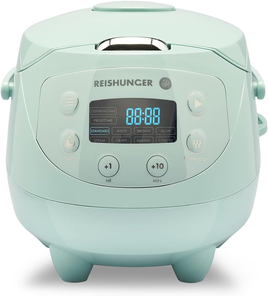 Reishunger Digital Mini Rice Cooker Steamer, White with Keep-Warm Function Timer - 3.5 Cups - Small Rice Cooker Japanese Style with Ceramic Inner Pot - 8 Programs - 1-3 People Reishunger Digital Mini Rice Cooker Steamer, White with Keep-Warm Function Timer - 3.5 Cups - Small Rice Cooker Japanese Style with Ceramic Inner Pot - 8 Programs - 1-3 People