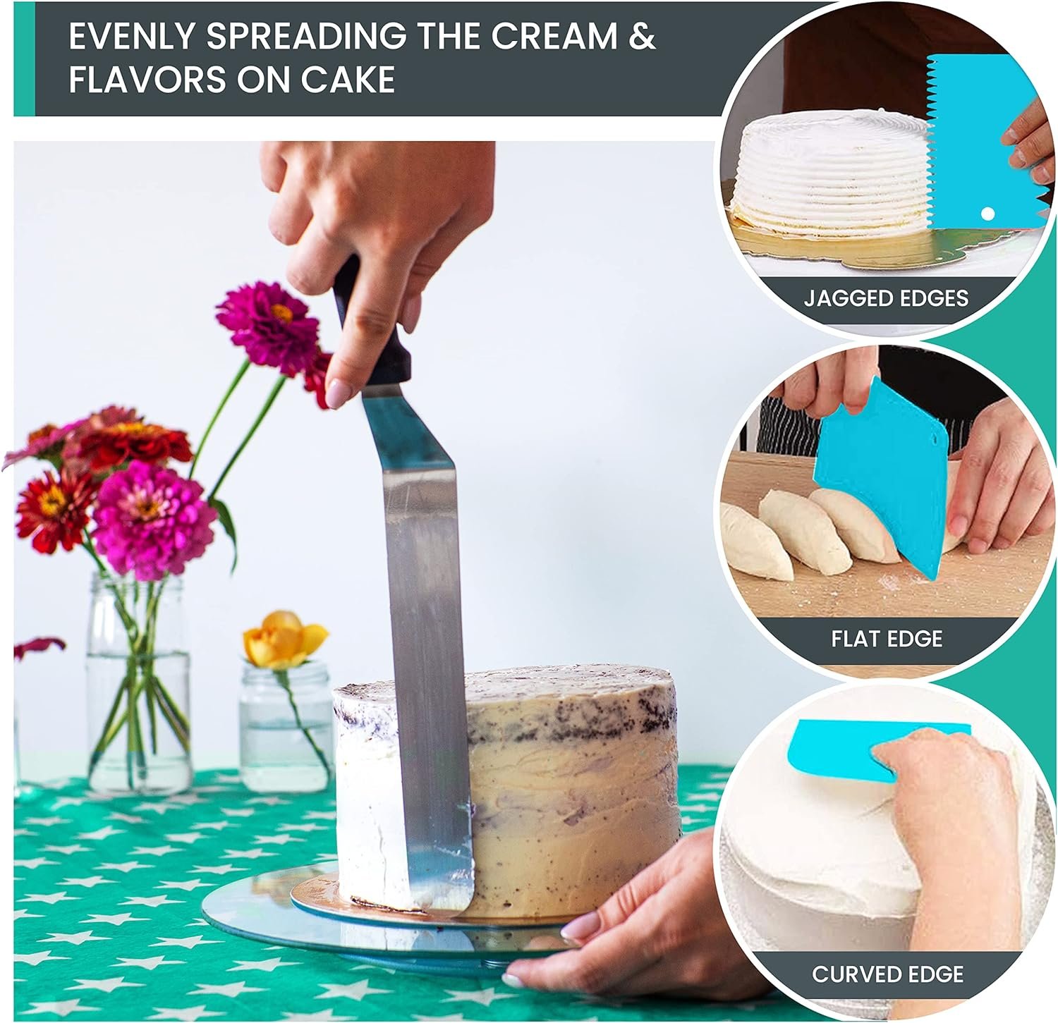 RFAQK 64 PCs Cake Decorating Kit for Beginners Includes Video Course, Booklet + Baking Supplies Gift - Cake Stand, Leveler, 24 Numbered Piping Tips, Straight  Offset Spatula,  Scraper sets RFAQK 64 PCs Cake Decorating Kit for Beginners Includes Video Course, Booklet + Baking Supplies Gift - Cake Stand, Leveler, 24 Numbered Piping Tips, Straight  Offset Spatula,  Scraper sets