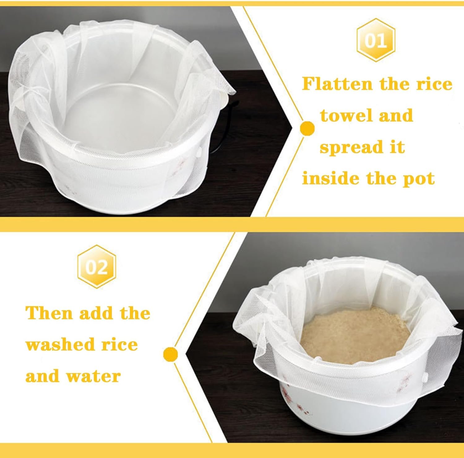 Rice Net,43 x 43 Sushi Rice Cooking Net,Non-Stick Rice Cooker Napkin,Reusable Home or Commercial Rice Net Napkin,Cooking Steam Cloth,Bamboo Steamer Mat Cloth 4PCS