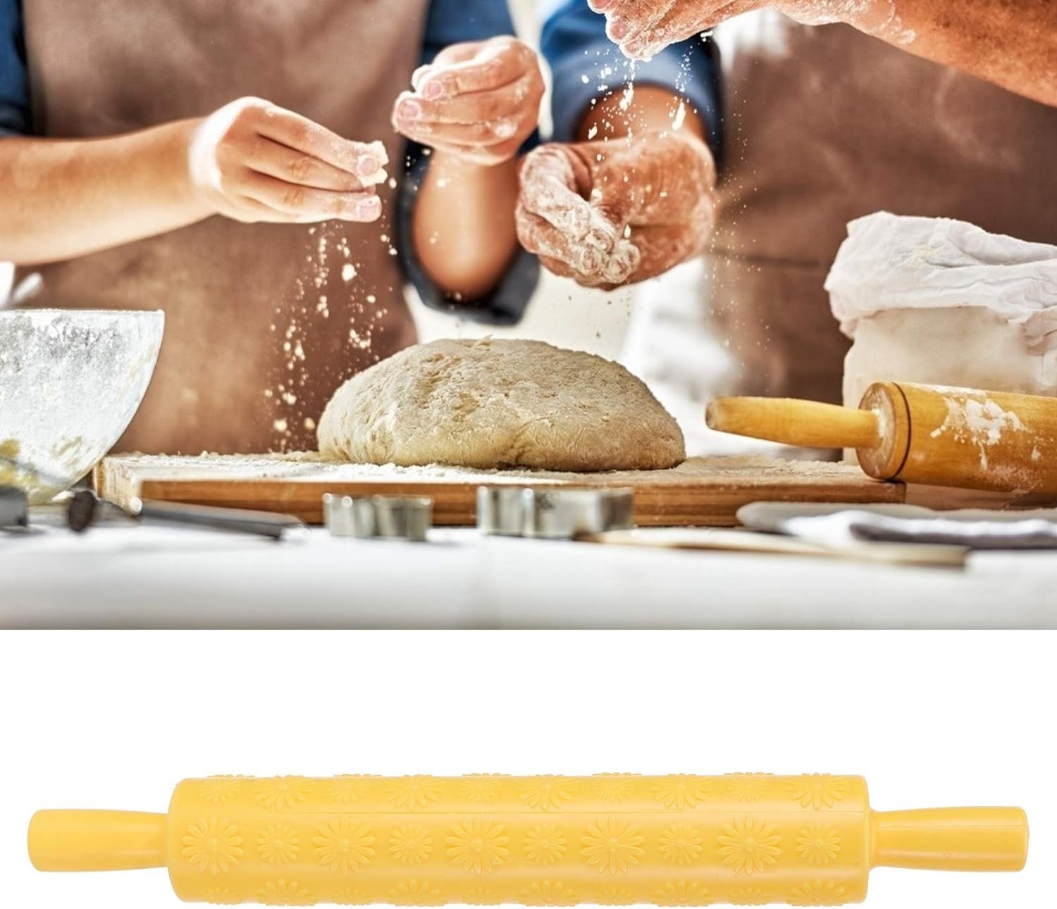 Rolling Pin, Fondant Cake Embossing Rolling Pin Baking Dough Roller Cookies Biscuits Decorating Tool For Pie Crust Pizza Pasta (No. 8 chrysanthemum) Rolling Pin, Fondant Cake Embossing Rolling Pin Baking Dough Roller Cookies Biscuits Decorating Tool For Pie Crust Pizza Pasta (No. 8 chrysanthemum)