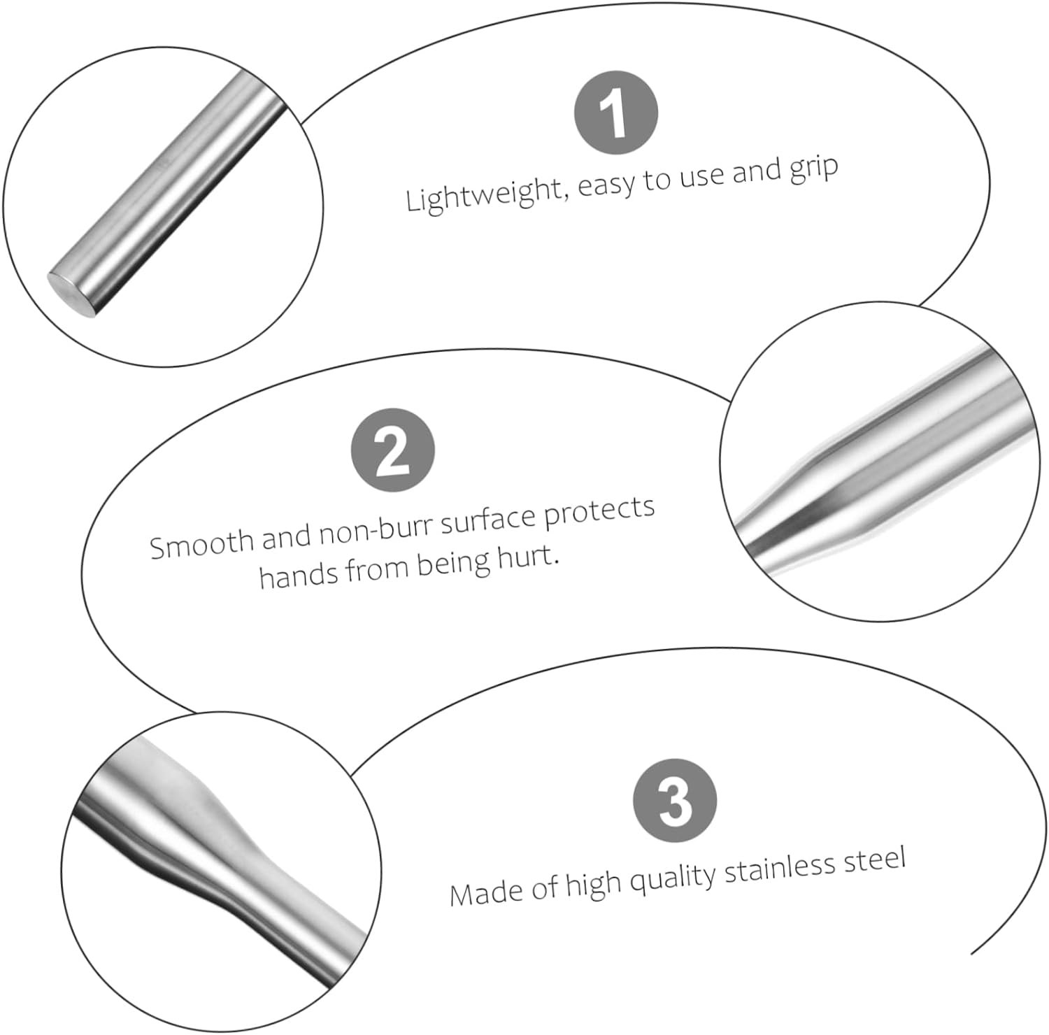 Rolling Pin Pastry Roller Dough Roller Pin Dumpling Maker Tool Dumpling Wrapper Clay Tools Rolling Sticks Roller for Baking Rollers Stainless Steel Household Baking Tools