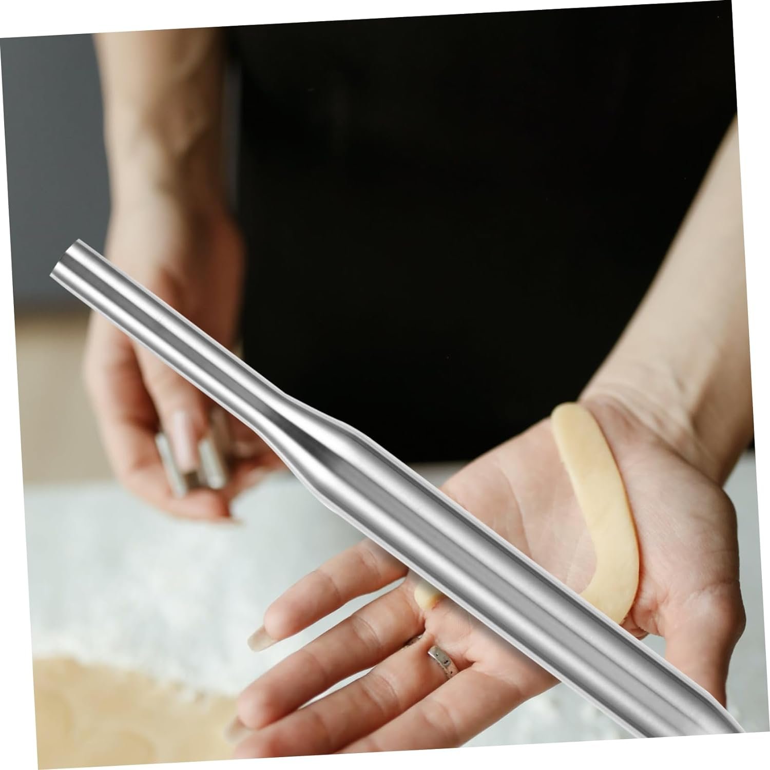 Rolling Pin Pastry Roller Dough Roller Pin Dumpling Maker Tool Dumpling Wrapper Clay Tools Rolling Sticks Roller for Baking Rollers Stainless Steel Household Baking Tools