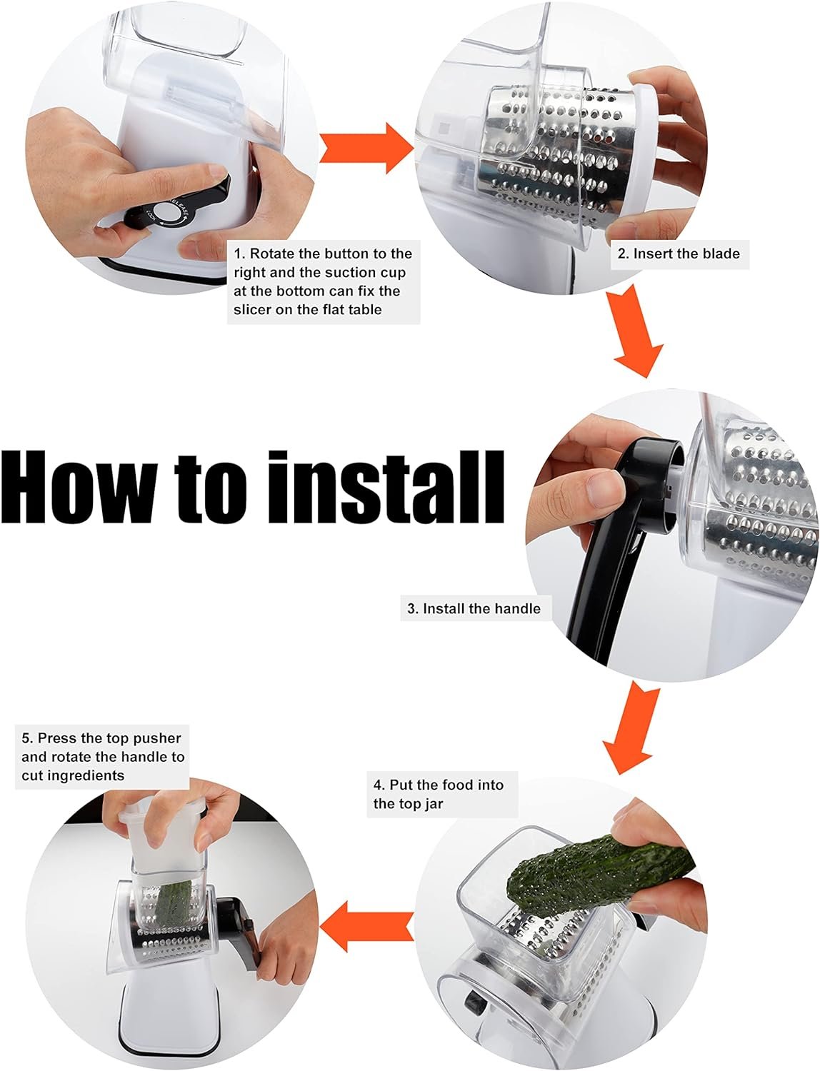 Rotary Cheese Grater,3 in 1 Multi-functional Mandoline Vegetable Shredder,Slicer, 3 Drum Blades in Set Rotary Cheese Grater,3 in 1 Multi-functional Mandoline Vegetable Shredder,Slicer, 3 Drum Blades in Set