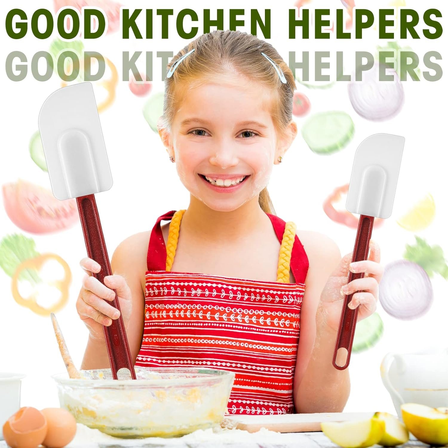 Rubber Spatula Spoon Silicone Plastic Heat Resistant Spatulas Spoon Set of 2 Spatula Spoon for Cooking Kitchen (Classic Style)