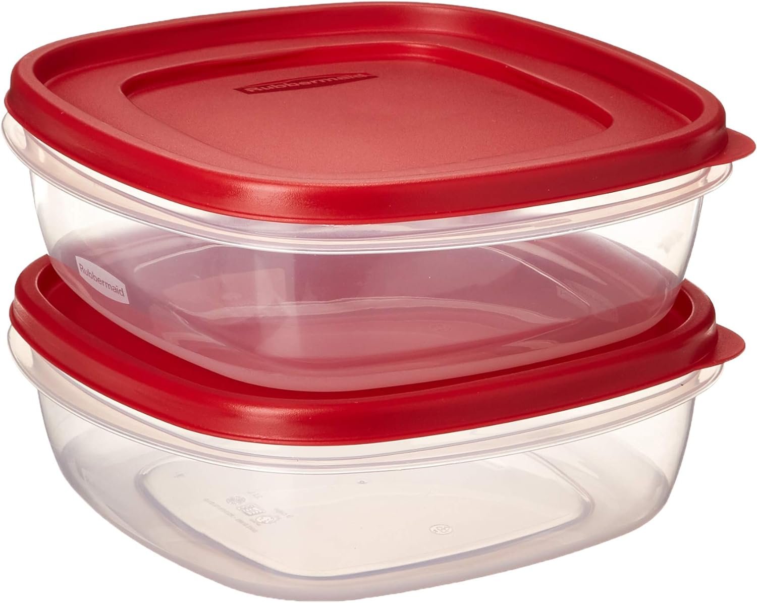 Rubbermaid 608866900580 Easy Find Lid Square 9-Cup Food Storage 2 Containers, 2, Red