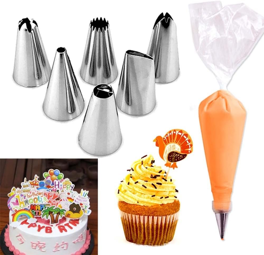 RUISENLAI 260pcs Cake Pan Set for Baking + Cake Decorating Supplies: 3 Round Non Stick Springform Pan Set (4, 7, 9 inches), Icing Tips, disposable piping bags – with 60 Pcs Parchment Paper Liners RUISENLAI 260pcs Cake Pan Set for Baking + Cake Decorating Supplies: 3 Round Non Stick Springform Pan Set (4, 7, 9 inches), Icing Tips, disposable piping bags – with 60 Pcs Parchment Paper Liners