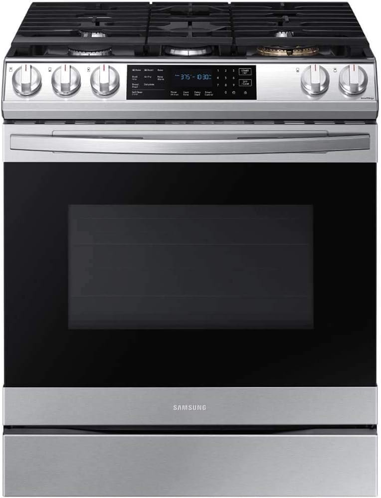 SAMSUNG NX60T8511SS 6.0 cu. ft. Smart Slide-in Gas Range with Air Fry in Stainless Steel