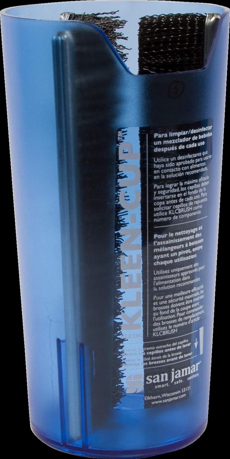 San Jamar KLC28C Kleen Spindle Mixer Sanitizing Cup, 4 Diameter x 7-3/4 Height