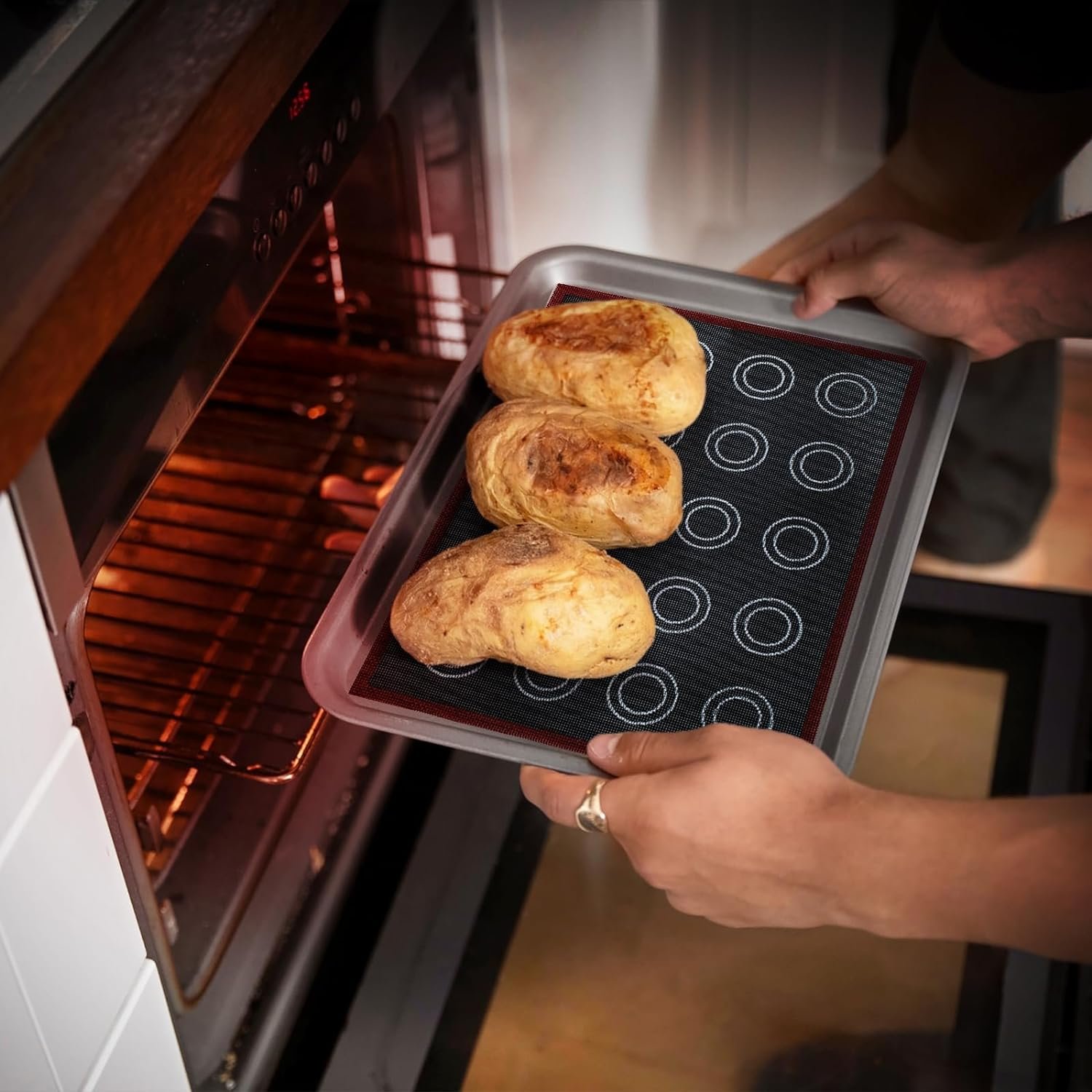 set-of-4-silicone-baking-mats-2-half-sheets-mats-11-58-x-16-12-8inch-round-cake-mat12inch-round-pizza-baking-mat-reusabl - Cooking Appliance World