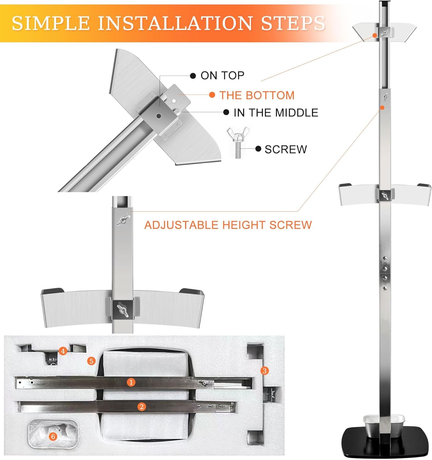 SHANGPEIXUAN Stainless steel Pizza Peel Rack with Heavy Duty Metal Base Total height 70 Stand Single Sided Pizza Oven Accessories Tool Rack No Pizza Tools
