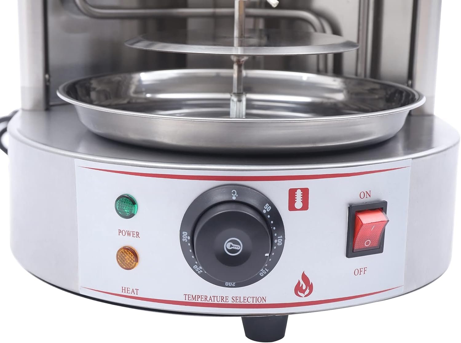 Shawarma Grill Machine Commercial Electric Vertical Rotating Rotisserie Shawarma Machine 3KW Doner Kebab Machine Meat Grill Broiler Shawarma Gyro Grilling with Meat Catch Pan for Family Restaurants