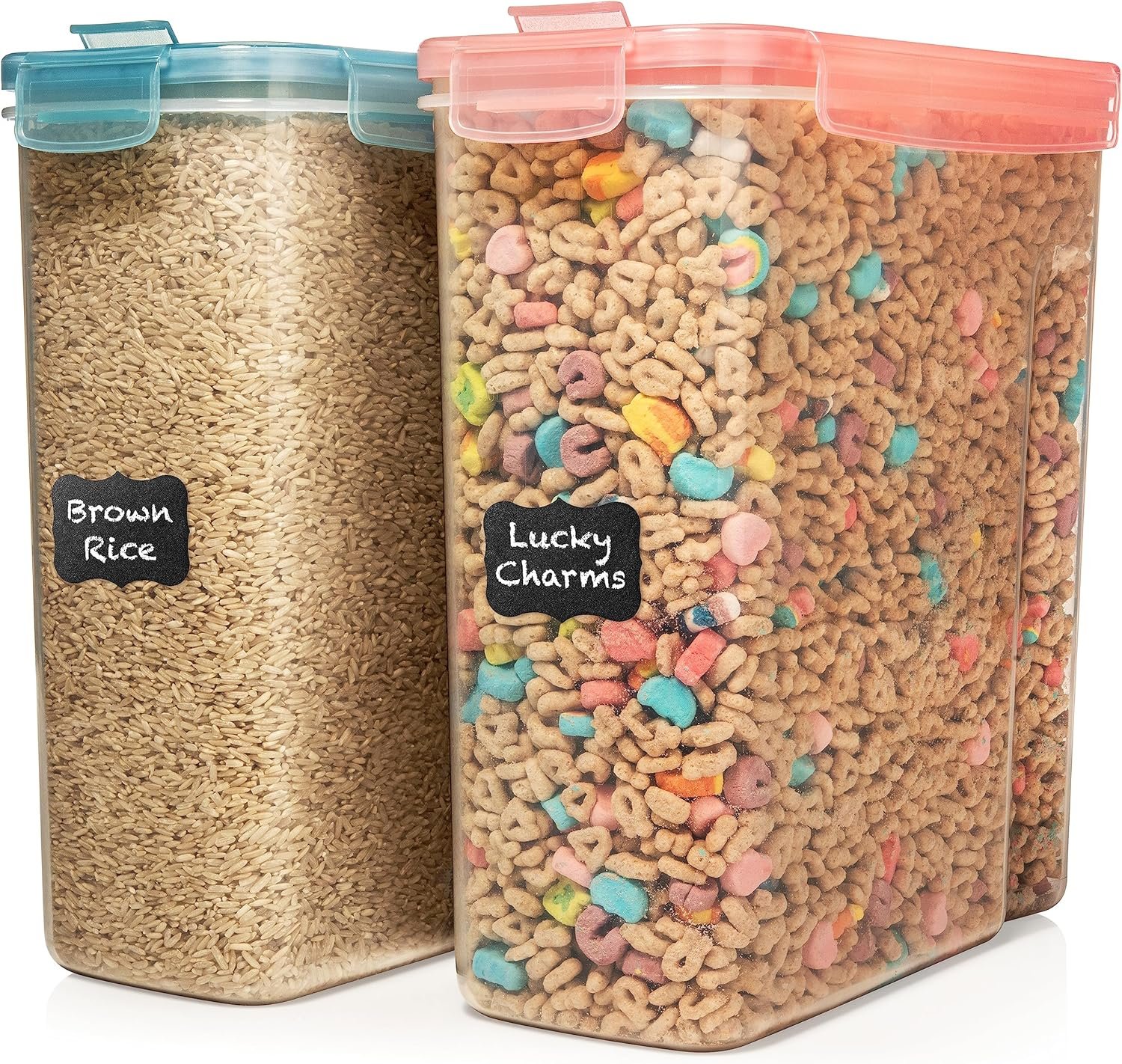 Shazo 2PC 6.3L /213OZ EXTRA Large Airtight Food Storage Cereal Containers for Bulk Food Storage BPA-Free Plastic Container with Labels  pen Pantry Organization and Canister for Rice, Pasta, Sugar  Shazo 2PC 6.3L /213OZ EXTRA Large Airtight Food Storage Cereal Containers for Bulk Food Storage BPA-Free Plastic Container with Labels  pen Pantry Organization and Canister for Rice, Pasta, Sugar
