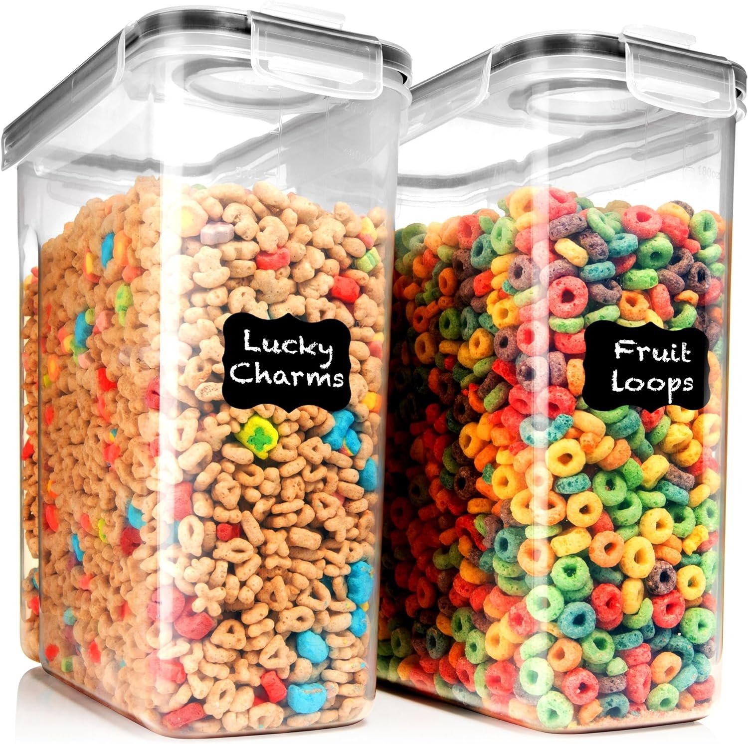 Shazo 2PC 6.3L /213OZ EXTRA Large Airtight Food Storage Cereal Containers for Bulk Food Storage BPA-Free Plastic Container with Labels  pen Pantry Organization and Canister for Rice, Pasta, Sugar  Shazo 2PC 6.3L /213OZ EXTRA Large Airtight Food Storage Cereal Containers for Bulk Food Storage BPA-Free Plastic Container with Labels  pen Pantry Organization and Canister for Rice, Pasta, Sugar