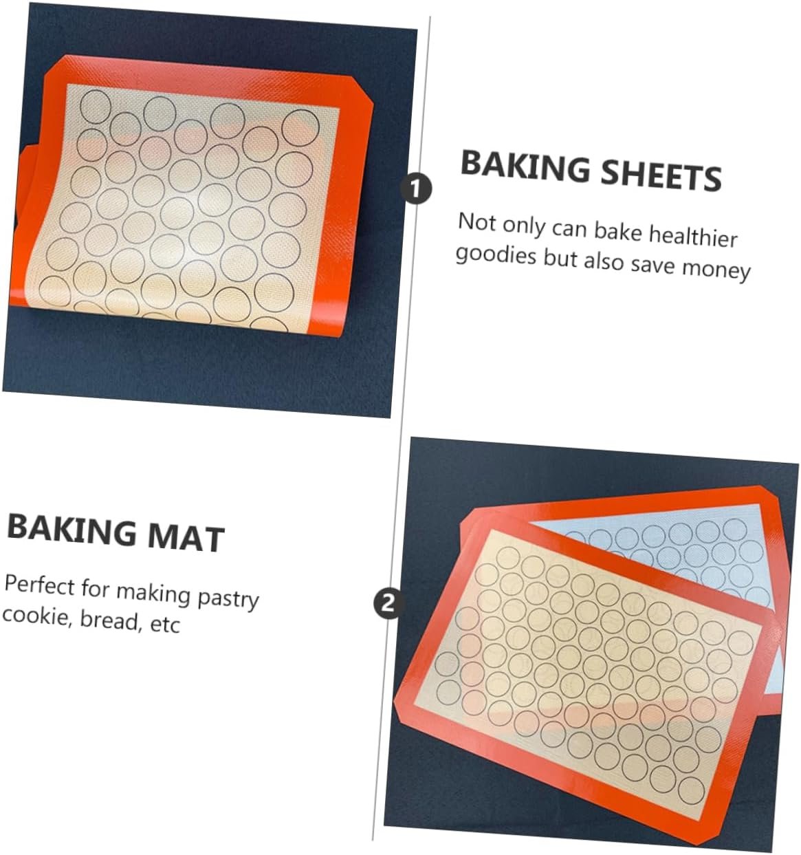 SHOWERORO Silicone Baking Mat Non Stick Cookie Mat Glass Bakeware Glass Oven Dish Non- Stick Pan Macaron Baking Mat Glass Baking Tray Silicone Pastry Mat Nonstick Fiber Mat