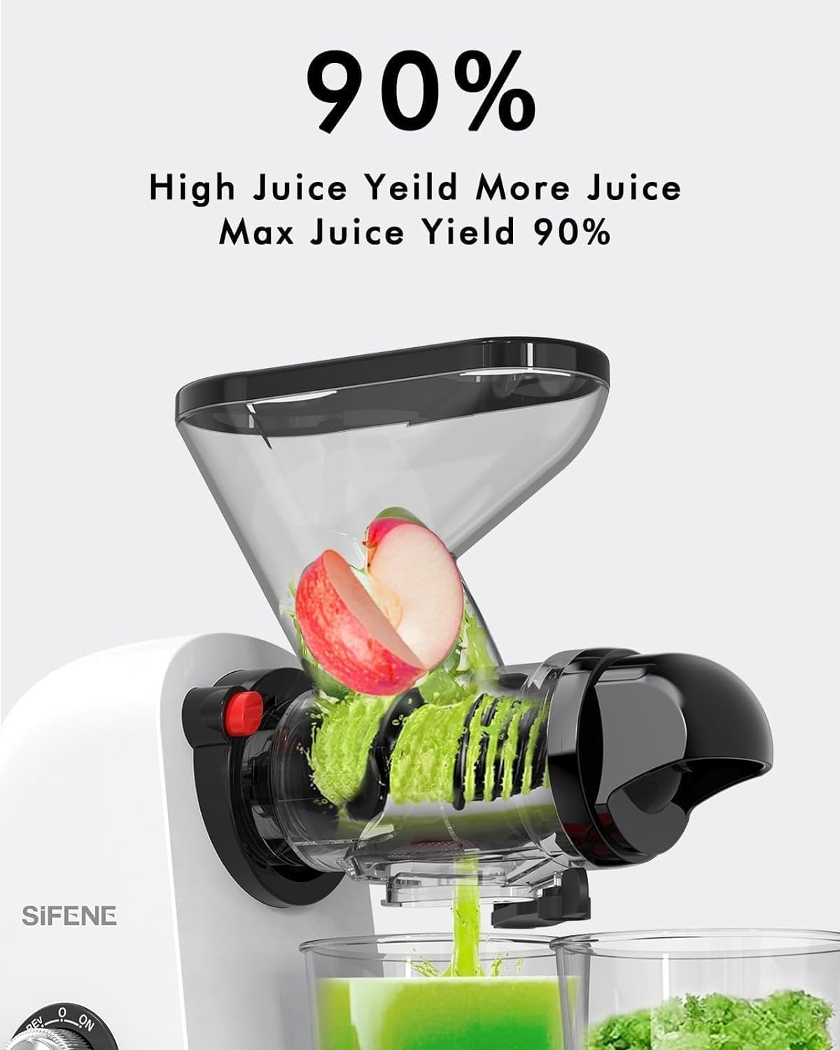 SiFENE Juicer Machines, Dual Feed Chute Cold Press Juicer, Compact Slow Masticating Juice Extractor Maker, Easy to Clean, Quiet Motor  Anti-Clog Function, BPA Free (White) SiFENE Juicer Machines, Dual Feed Chute Cold Press Juicer, Compact Slow Masticating Juice Extractor Maker, Easy to Clean, Quiet Motor  Anti-Clog Function, BPA Free (White)