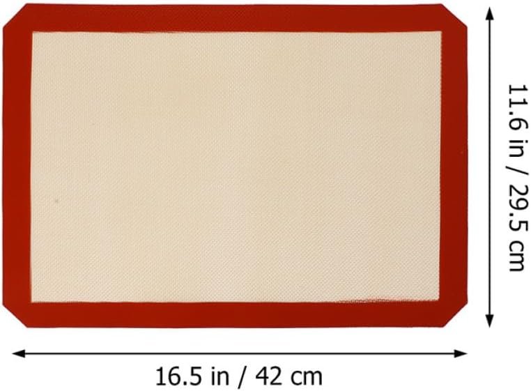 Silicone Baking Mat Baking Oven Mat Pastry Rolling Mat Macaron Making Mat Rolling Dough Mat Roasting Pan Baking Pans Bakeware Liner Red Platinum Nonstick