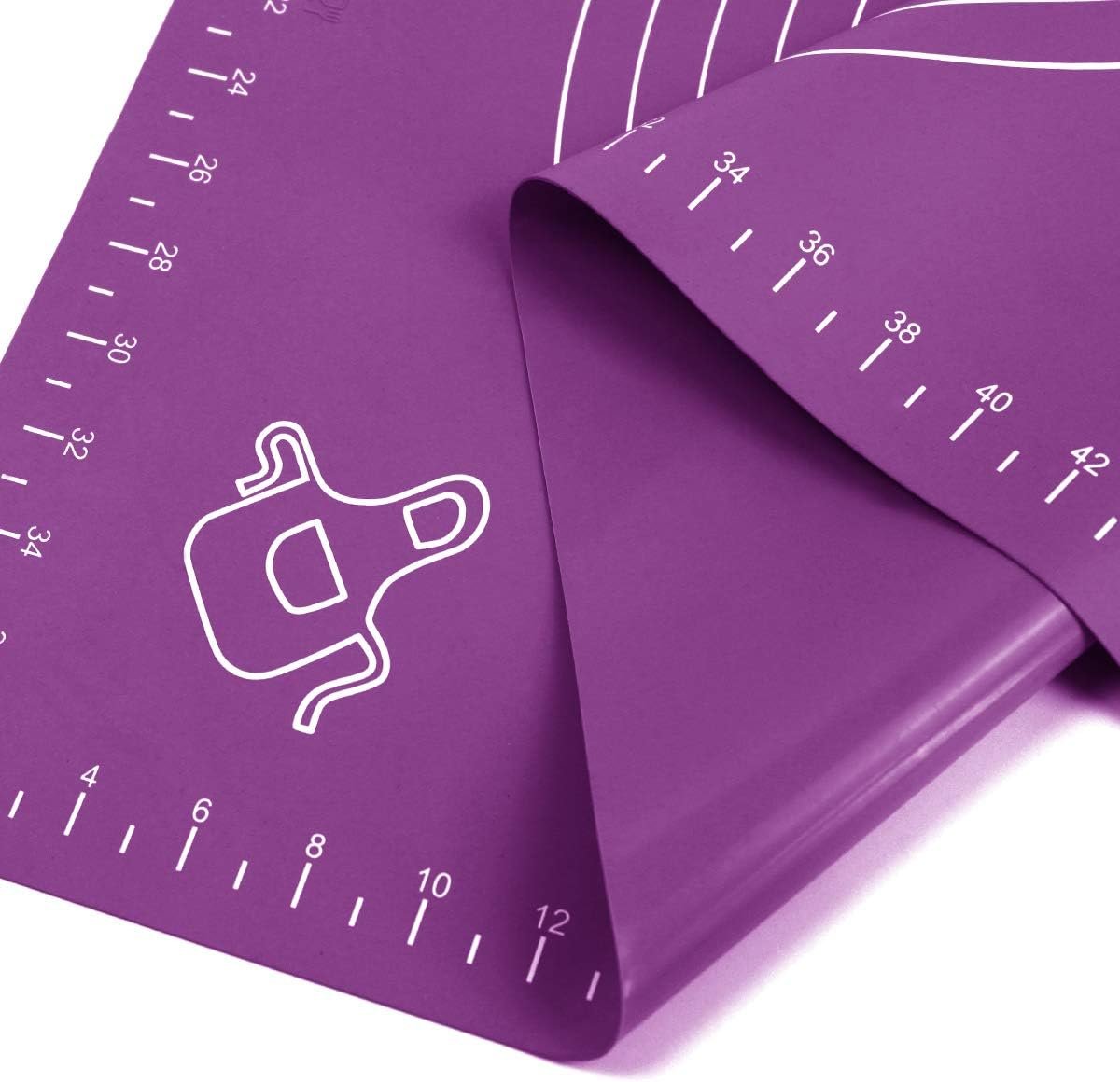 Silicone Baking Mat for Rolling Pastry Dough with Measurements, 25.6 x 17.7 BPA Free Non stick and Non Slip Pink Table Sheet Baking Supplies for Bake Pizza Cake