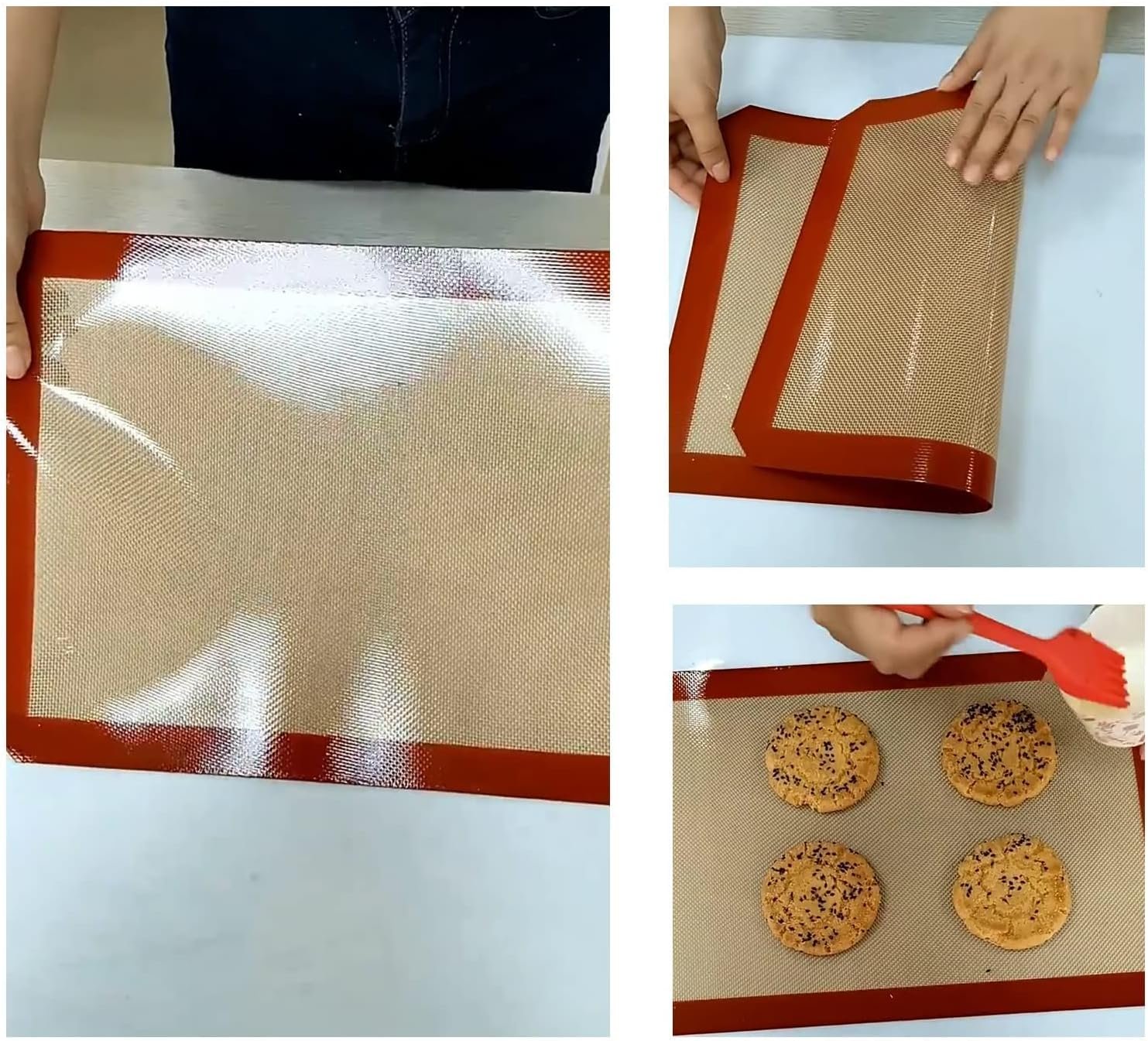 Silicone Baking Mat - Set of 1 Non-Stick Half Sheet (16-1/2 x 11-5/8) Food Safe Silicone Mats for Baking - BPA Free