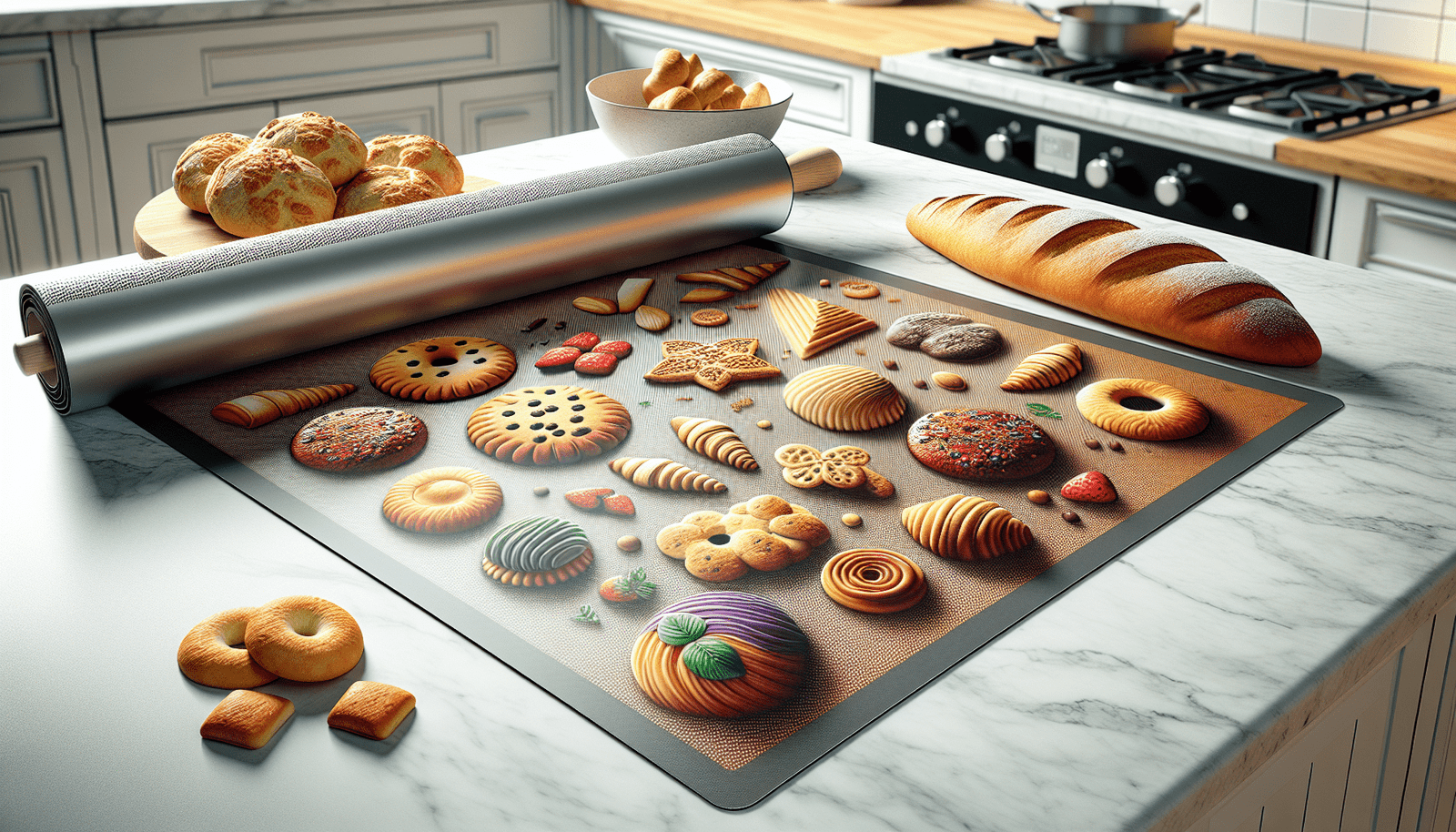 Silicone baking mat set of 3, silicone baking mat cookie sheet, non-stick baking mat, easy to clean and reusable oven baking sheet for making macarons, cookies Silicone baking mat set of 3, silicone baking mat cookie sheet, non-stick baking mat, easy to clean and reusable oven baking sheet for making macarons, cookies