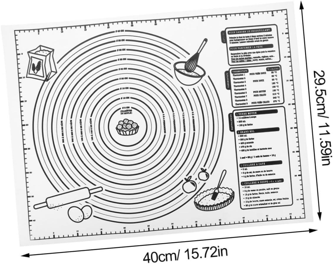 Silicone Dough Mat Anti-skid Rolling Mat Reusable Pastry Cushion Dough Bake Mats Pastry Fondant Mat Kitchen Silicone Pads Dough Pastry Mat Baking Mat Non Stick
